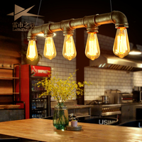 loft酒吧咖啡店吧台复古灯饰创意个性工业风水管吊灯爱迪生灯具