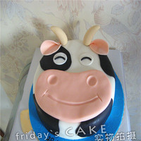 生日蛋糕 翻糖蛋糕 猛牛蛋糕 照镜子的感觉 可爱动物 订制蛋糕