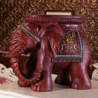 欧式大象换鞋凳子仿实木大象摆件结婚乔迁礼品客厅家居招财装饰品