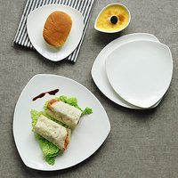 西餐盘创意牛排盘  陶瓷平盘浅盘菜盘纯白盘子碟子餐具蛋糕点心盘