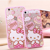 iphone 5s 6 6P hello kitty 粉色硅胶磨砂保护壳 手机壳手机套