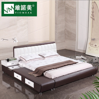 简约布床榻榻米床储物1.8米双人床现代床方形布艺软床v626