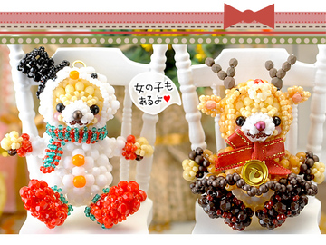 DIY手工串珠玩偶材料包圣诞麋鹿雪人熊日文走线教程进口TOHO米珠