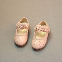 2015秋季新款 女童珍珠花朵公主单鞋 女宝宝休闲皮鞋1-2-3岁童鞋
