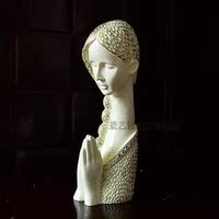 欧式时尚抽象家居女孩人物雕塑工艺品　祈福天使客厅桌面装饰摆件
