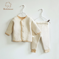 有机棉婴儿保暖内衣宝宝秋冬套装加厚新生儿衣服男童女童纯棉套装