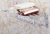 太空铝亮光浴巾架 厨房浴室卫生间活动挂件铝板双层置物架