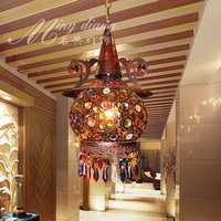 欧式复古吊灯地中海波西米亚彩色水晶灯东南亚客厅灯卧室餐厅吊灯