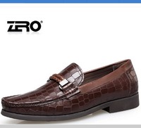 ZERO零度名牌高档休闲皮鞋男鞋子真皮头层牛皮质套脚圆头商务正装