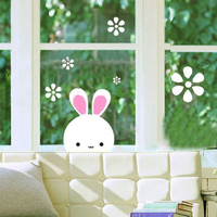 可爱小兔兔 卡通墙贴纸 客厅卧室儿童房贴画厨房卫生间玻璃贴
