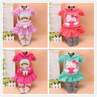 2016新款韩版宝宝天鹅绒运动套装0-1-2-3岁儿童衣服女童套装 特价