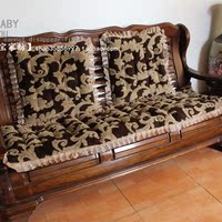 仿貂绒沙发垫红木沙发坐垫长椅垫毛绒加厚组合三人座垫子高档纯色