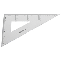 得力6425塑料三角尺 25厘米透明三角板套装 学生精准绘图测量套尺