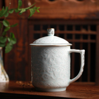 红鑫黄金彩绘景德镇陶瓷办公室茶杯青瓷茶具茶杯水杯茶具单杯预售