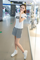 休闲运动套装女夏装新款韩版少女T恤短裤两件套潮