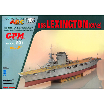 [定购]Lexington 1:200 航空母舰 CV-2 列克星敦 正版纸模型