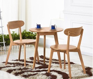 白橡木实木现代简约餐椅宜家北欧电脑椅日式田园时尚休闲咖啡椅