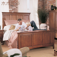 美式乡村家具 经典美式床全实木床双人床儿童床婚床1.5/1.8米定制