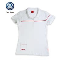 大众汽车 进口GTI女士白色纯棉polo衫T恤衫定制翻领半截袖 运动衫