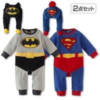 BB坊男婴儿0-1岁秋装蝙蝠侠超人连体衣 宝宝天鹅绒哈衣爬服造型服