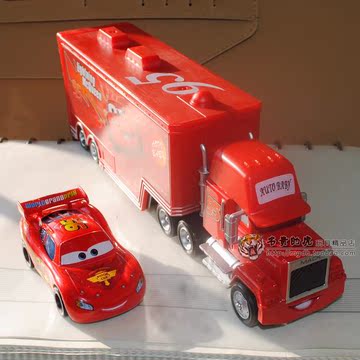 正版美泰MATTEL汽车总动员 闪电麦昆+麦大叔货柜运输车合金玩具