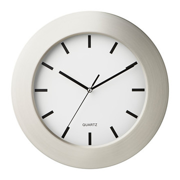 IKEA深圳宜家国内代购 普斯比 家居装饰挂钟 圆形静音钟表 不锈钢