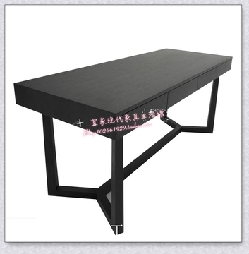 黑橡木色书桌简约现代办公桌定制办公桌书桌写字台定制