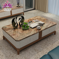 新款简约现代实木大理石茶几电视柜组合套装客厅长茶桌紫孔雀家具