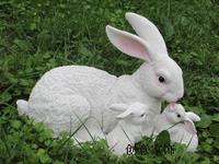仿真兔子摆件田园庭院花园摆设动物创意家居装饰品礼品树脂工艺品