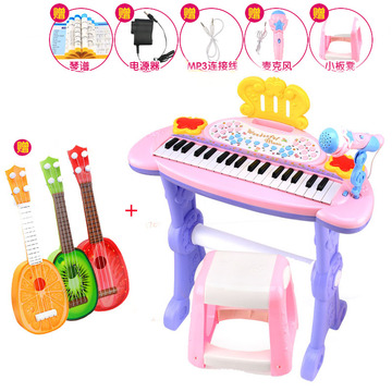 37趣味演奏组合电子琴多功能带麦克风儿童电子琴乐器玩具琴