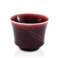 台湾晓芳窑郎红菊泉杯宝石红釉茶杯单只完美品