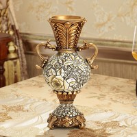 欧式高档立体浮雕花瓶花器 宫廷复古奢华客厅装饰摆件
