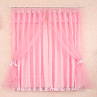 巧致生活飘窗 儿童卧室公主窗帘 定制粉色主卧室 客厅半遮光高档