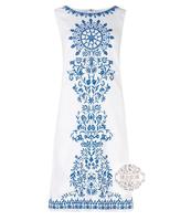 英国马莎marks &spencer进口女涡纹含亚麻绣花套头连衣裙印度制造