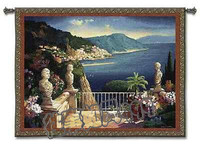 欧美代购 挂毯壁毯 经典时尚欧洲海边风景图案 精致现代墙饰壁挂