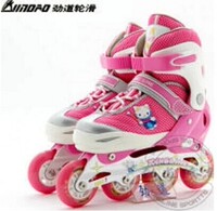正品劲道JD802KI猫 可爱卡通粉色儿童直排轮滑鞋溜冰鞋旱冰鞋