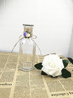 小口竖条纹玻璃花瓶多色桌面花插摆件彩色透明迷你玻璃瓶