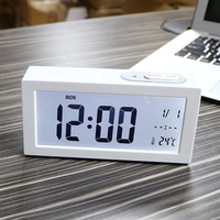 诺氏达LCD床头卧室创意静音学生夜光懒人时钟表包邮温度电子闹钟