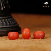 〓特惠〓清代藏传老南红玛瑙鼓珠 柿子红 顶珠腰珠佛珠配珠散珠