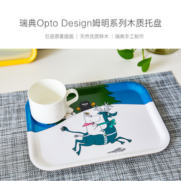 瑞典Opto Design姆明木质托盘茶盘面包蛋糕盘点心水果盘餐盘子