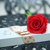 进口永生花 玫瑰礼盒高档 整枝大花朵时尚高端情侣礼品 顺丰包邮