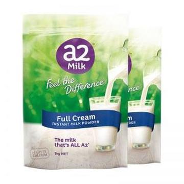 新西兰A2 Platinum成人中老年学生高钙速溶全脂奶粉1kg 2袋包邮
