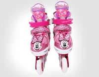 正品Disney迪士尼溜冰鞋儿童全套装轮滑鞋男女可调闪光旱冰滑冰鞋