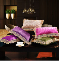 小方枕美容院枕芯欧式纯色蕾丝边玉色紫色白色耐脏单人促销特价