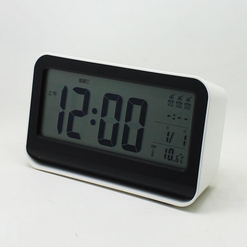 诺氏达LCD床头静音学生简约夜光懒人时钟表包邮温度小电子闹钟