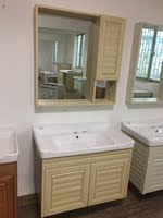 浴室柜组合柜镜柜太空铝卫生间洗手盆柜陶瓷盆铝柜脸盆80公分挂柜