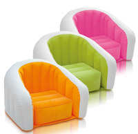 正品INTEX儿童懒人沙发U型充气沙发糖果色休闲沙发植绒充气椅凳子