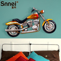 Snnei欧美式复古立体铁艺摩托车创意金属卧室客厅玄关墙壁软装饰