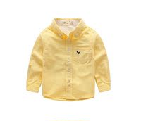 男童纯棉衬衫2016新款春秋装韩版上衣长袖衬衫儿童纯色衬衫