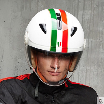 德国NERVE进口凯夫拉碳纤维头盔双镜片半盔防晒摩托车男女安全帽